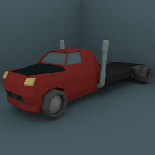 Low Poly Flat Bed Truck | Hauler preview image